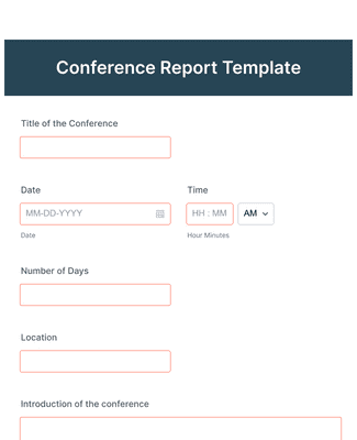 Form Templates: Conference Report Template