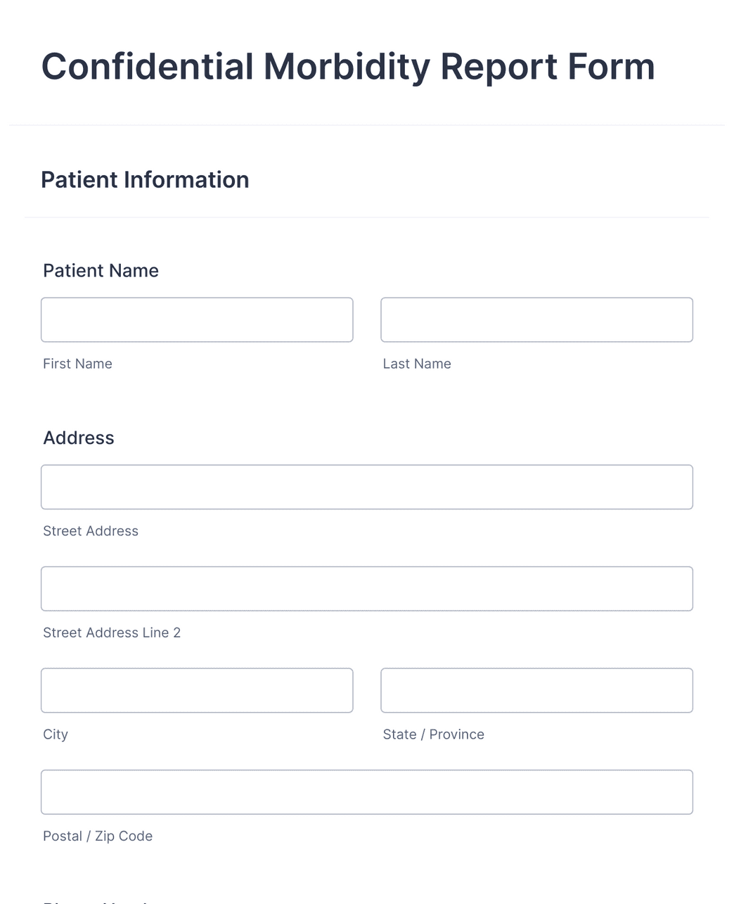 Confidential Morbidity Report Form Template Jotform