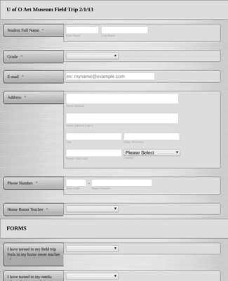 Form Templates: Field Trip Consent Form