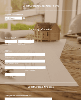 Construction Change Order Form
