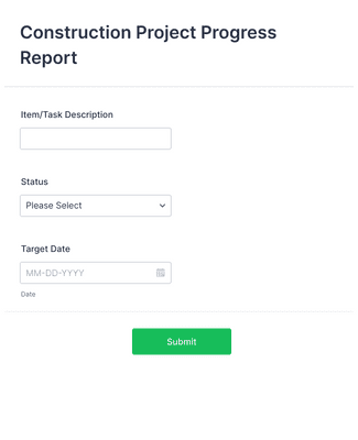 Construction Project Progress Report Form Template | Jotform