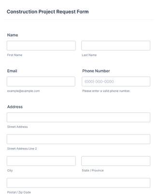 Construction Project Request Form Template | Jotform
