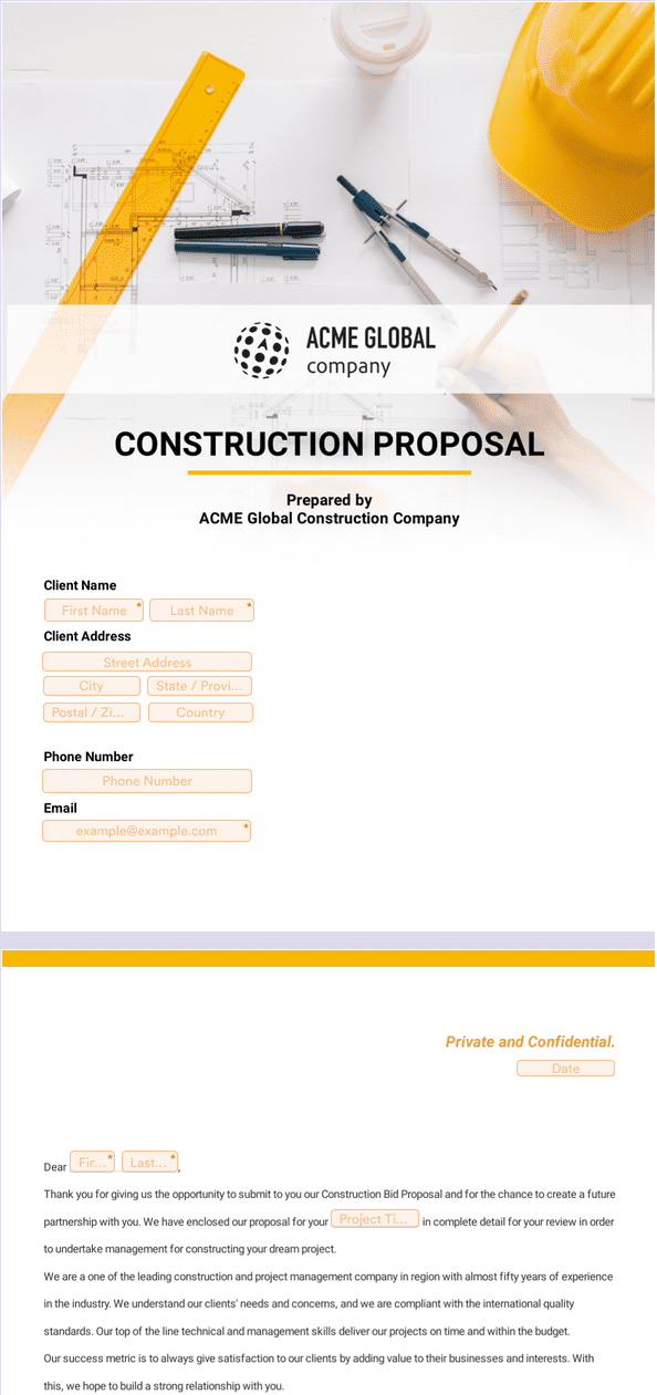 Sign Templates: Construction Proposal Template