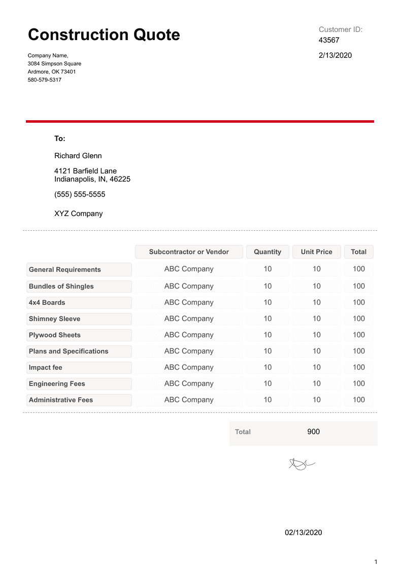 Cleaning Quote Template PDF Templates Jotform