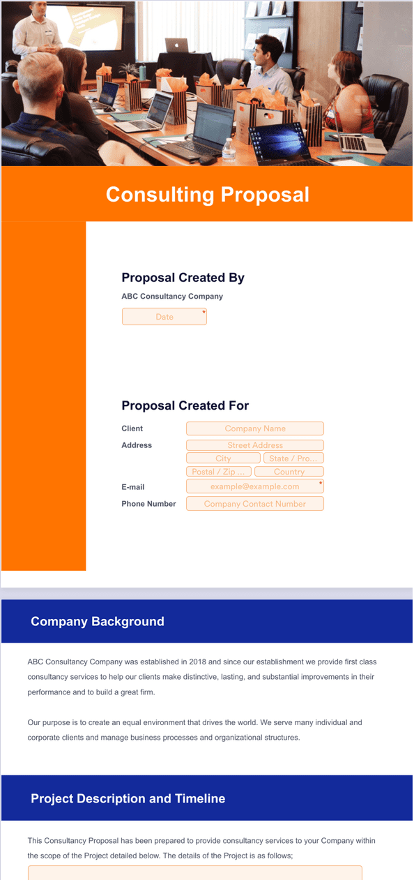 Sign Templates: Consulting Proposal Template