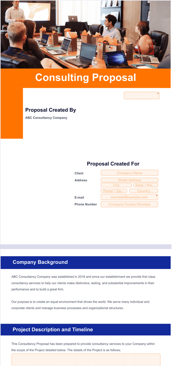 formal business proposal template