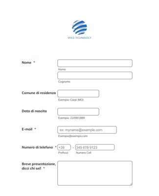 Contact Form Template in Italian