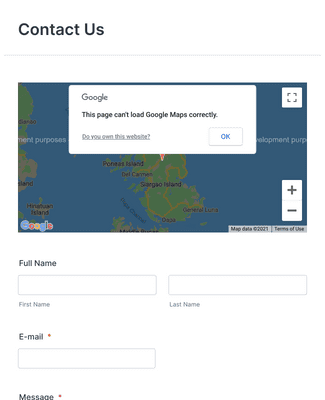 Form Templates: Contact Form with Google Map
