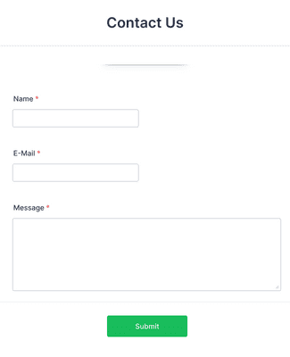 Contact Form With Vanilla Theme Form Template 