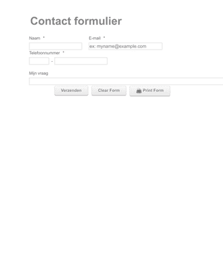 Form Templates: contact formulier