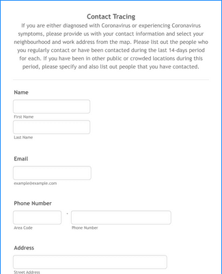Form Templates: Contact Tracing Form