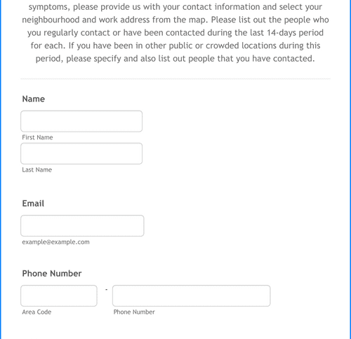Form Templates: Contact Tracing Form