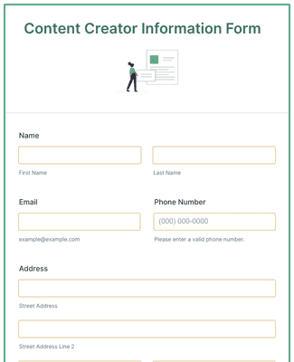 Form Templates: Content Creator Information Form