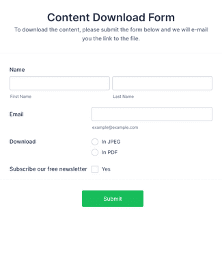 Content Download Form Template | Jotform