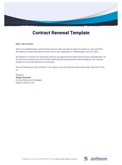 Contract Renewal Template
