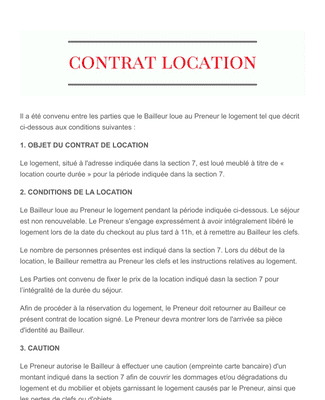 Contrat De Location