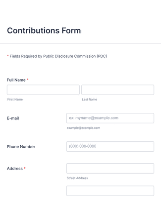 Form Templates: Contribution Form