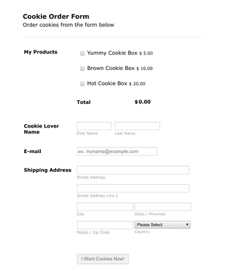 Cookie Order Form