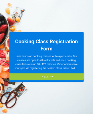 Form Templates: Cooking Class Registration Form