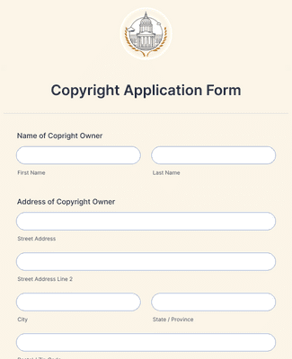 Copyright Application Form Template | Jotform