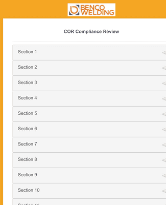Form Templates: COR Compliance Review