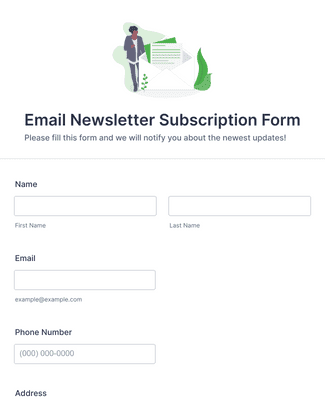 Email Newsletter Subscription Form Template | Jotform