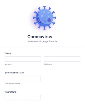 Coronavirus Selbsteinschätzung Formular