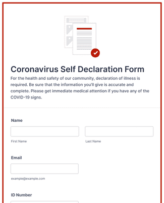 Form Templates: Coronavirus Self Declaration Form