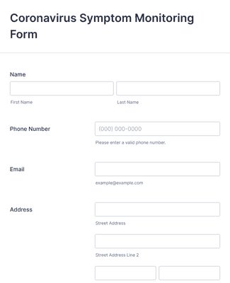 Coronavirus Symptom Monitoring Form Template | Jotform