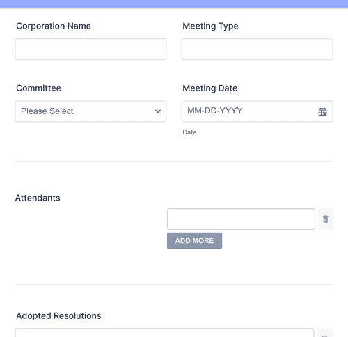 Corporate Minutes Form Template | Jotform