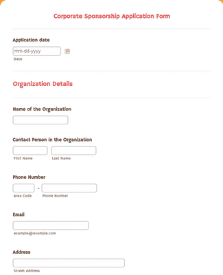 Corporate Sponsorship Application Form 