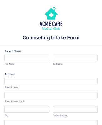 Form Templates: Counseling Intake Form