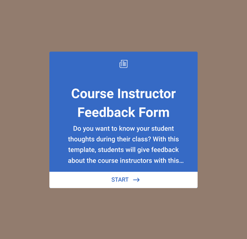 Form Templates: Course Instructor Feedback Form