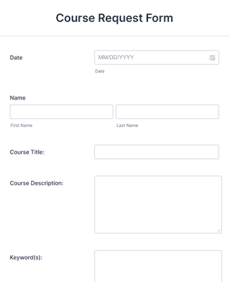 Course Request Form Template | Jotform
