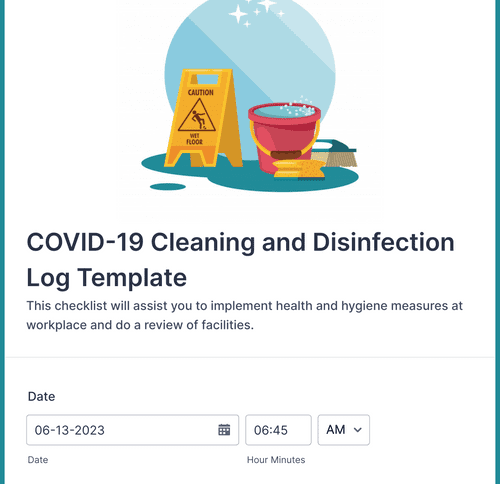 Form Templates: COVID 19 Cleaning And Disinfection Log Template