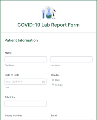 Form Templates: COVID 19 Lab Report Form