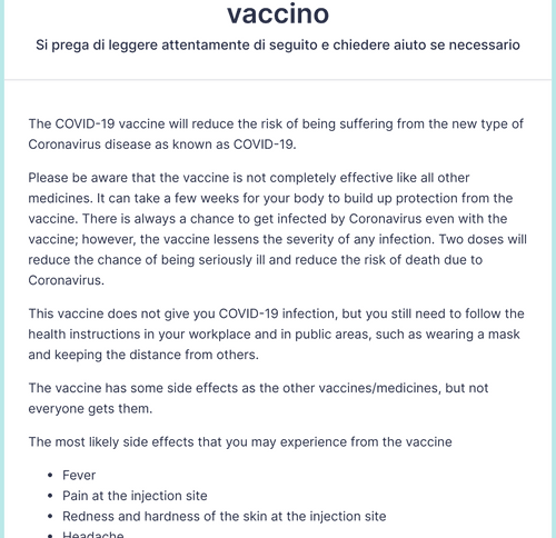 Form Templates: COVID 19 Modulo Di Consenso Al Vaccino