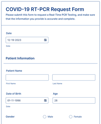 COVID RT PCR Request Form Template Jotform