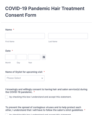 Form Templates: COVID 19 Salon Company Consent Form