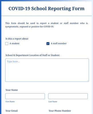 Form Templates: COVID 19 School Reporting Form