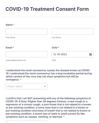 COVID-19 Treatment Consent Form Template | Jotform