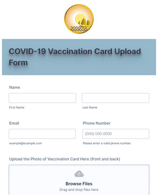 COVID-19 Vaccination Card Upload Form
