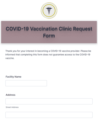 COVID-19 Vaccination Clinic Request Form Template | Jotform