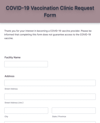 COVID-19 Vaccination Clinic Request Form Template | Jotform