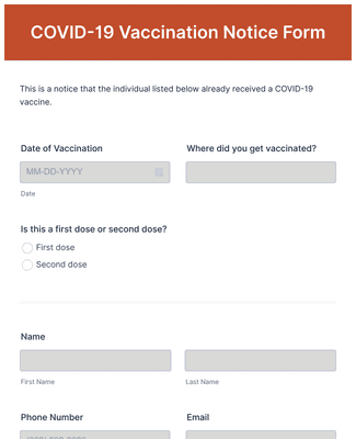 COVID-19 Vaccination Notice Form Template | Jotform