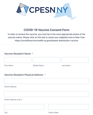 Covid-19 Vaccine Consent Form - Cpesn Ny Form Template 