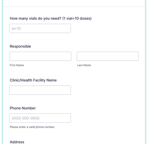 COVID-19 Vaccine Order Form Template | Jotform