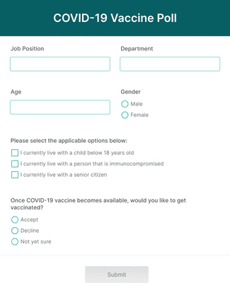 COVID-19 Vaccine Poll Form Template | Jotform