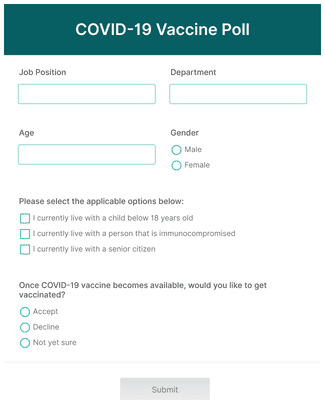 COVID-19 Vaccine Poll Form Template | Jotform