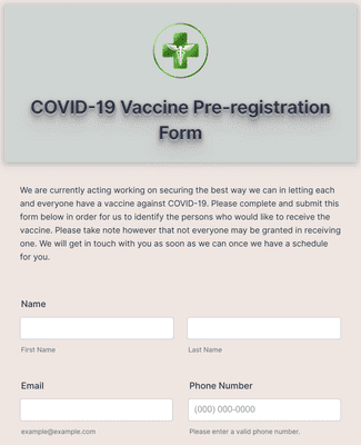 COVID-19 RT-PCR Request Form Template | JotForm